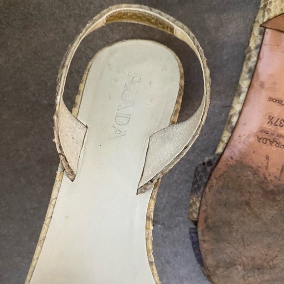 PRADA  gorgeous python sandal 37 1/2 - Picture 9 of 12